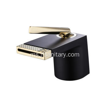 Air Terjun Basin Faucets Matte Black Brass and Acrylic